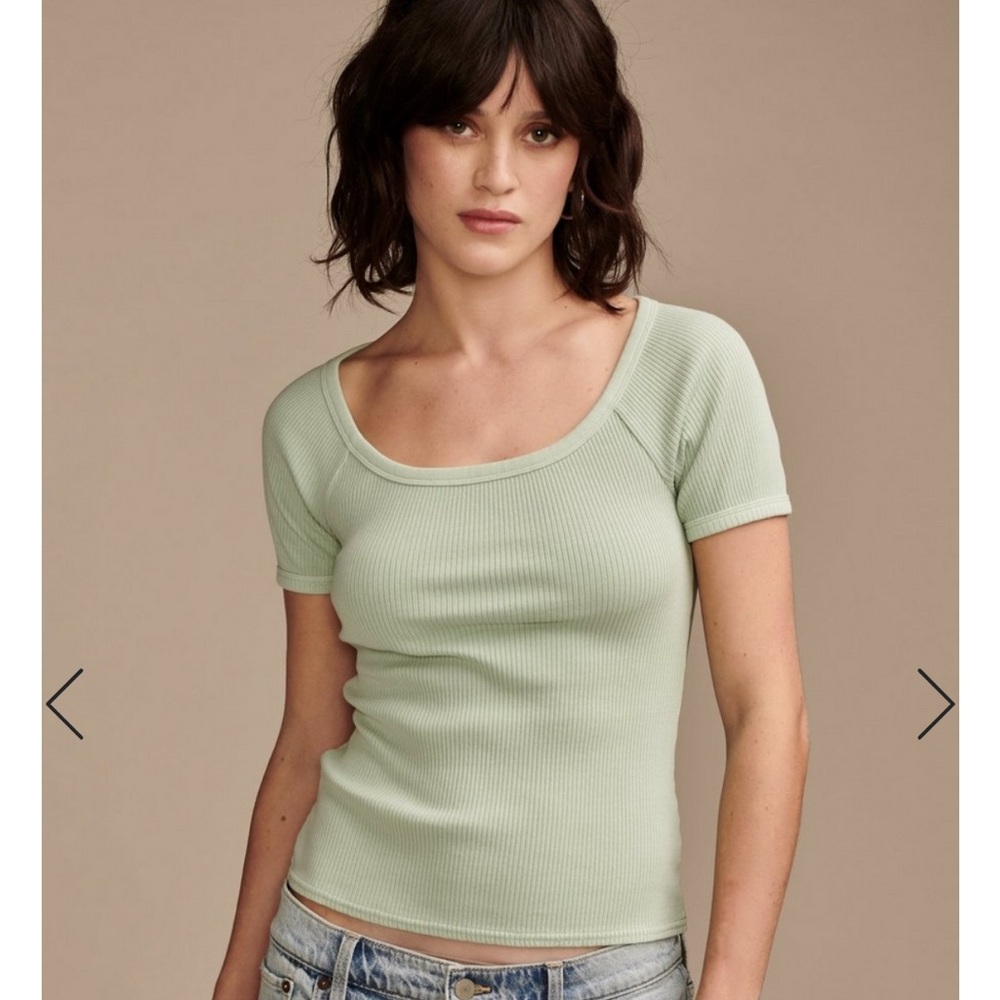 Lucky brand size medium Short Sleeve Rib Knit Top
